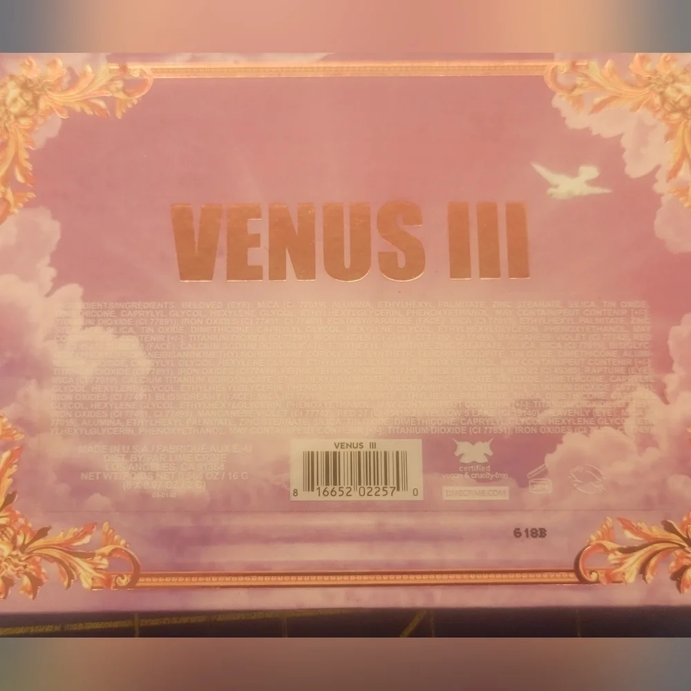Lime Crime Venus III Eye Shadow Palette New